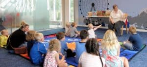 reading stories to young kids