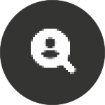 Icon of a magnifying glass with a silhouette inside.