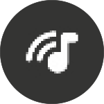 Music Note Icon of a music note with sound waves.