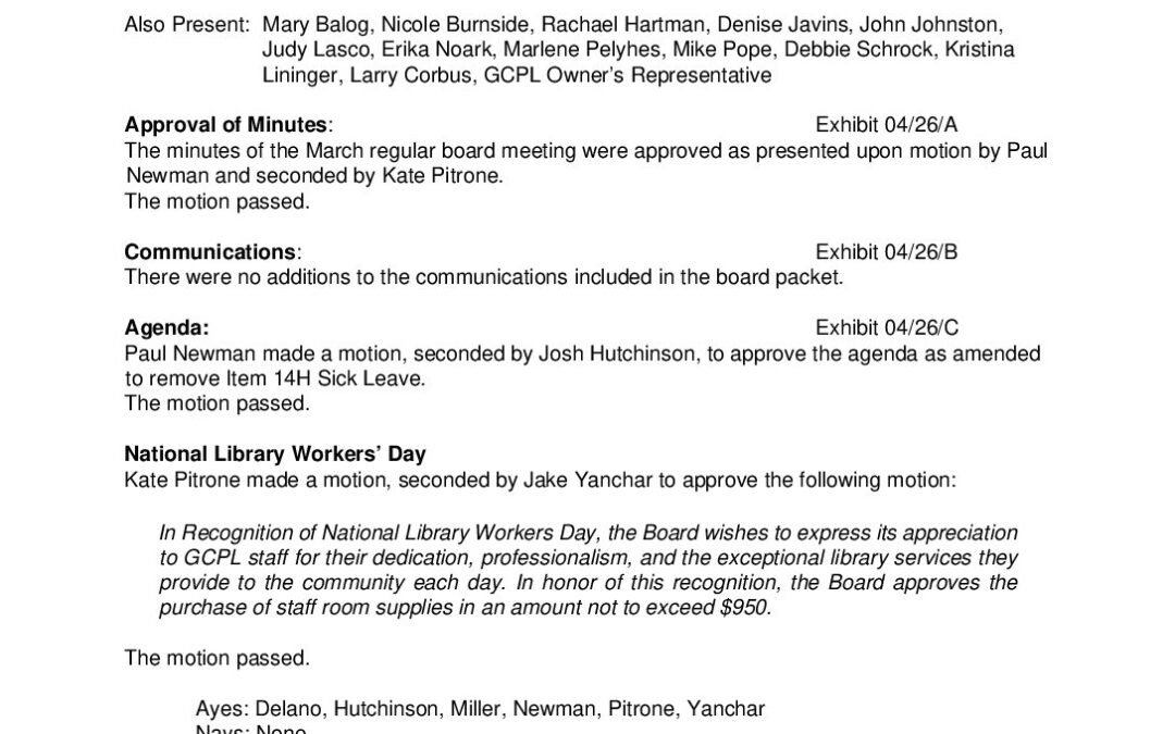 3. April 2026 Board Meeting Minutes | Geauga County Public Library